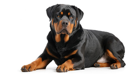 Fototapeta premium Rottweiler on white background isolated