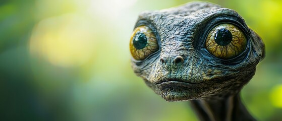 Fototapeta premium A tight shot of an enigmatic creature with oversized eyes and an unusual expression