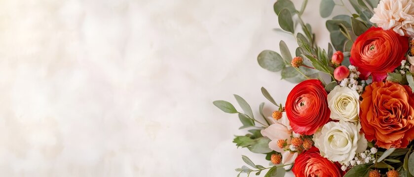 A tight composition of blooms against a pristine white backdrop, ready for superimposition of text or an image