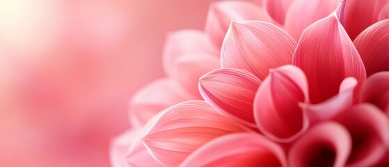 Fototapeta premium A pink flower in focus against a solid pink backdrop, with the center softly blurred