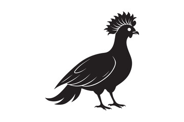 Fototapeta premium Victoria crowned pigeon silhouette vector illustration, Victoria crowned pigeon silhouette