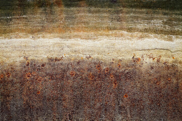 texture of rusty metal sheet that has been in water