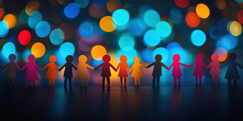 DEI, Diversity Equity And Inclusion Concept. People Figures in Various Settings. Team Work, Diverse Culture	