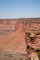 beautiful red, brown and yellow rock formations in a collection of giant natural canyons, Utah USA