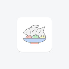 Food Dish lineal color icon , vector, pixel perfect, illustrator file