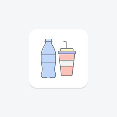 Drink Beverage lineal color icon , vector, pixel perfect, illustrator file