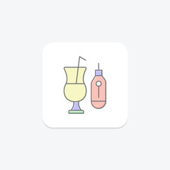 Food Temperature lineal color icon , vector, pixel perfect, illustrator file