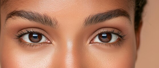 Obraz premium A close-up of a woman brushing her teeth, toothbrush in hand and in mouth