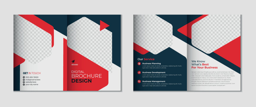 Professional Corporate Bifold Brochure Template Design
