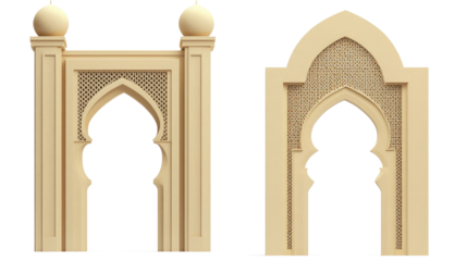 Beautiful Eastern Ancient Arab Arch Entrances to Buildings on Display Generative AI
