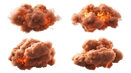 Dynamic Flame Clouds on Transparent Background Generative AI