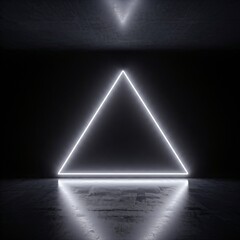 abstract background with neon triangle