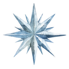 Obraz premium PNG Silver Christmas Star art illustration watercolor.