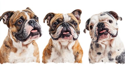 Fototapeta premium Three dogs sitting together