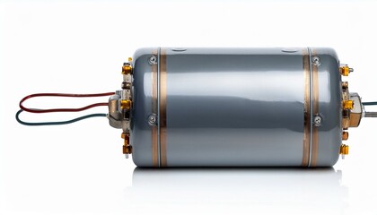 Gray cylindrical component with wires