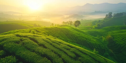 the green tea lands most beautiful nature scene ever to be seen. 
