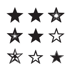 Obraz premium set of stars isolated on white