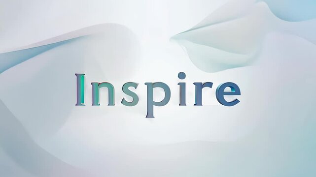 Soft and calming 'Inspire' text on a pastel background, evoking creativity and motivation
