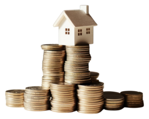 PNG Coin money house architecture.