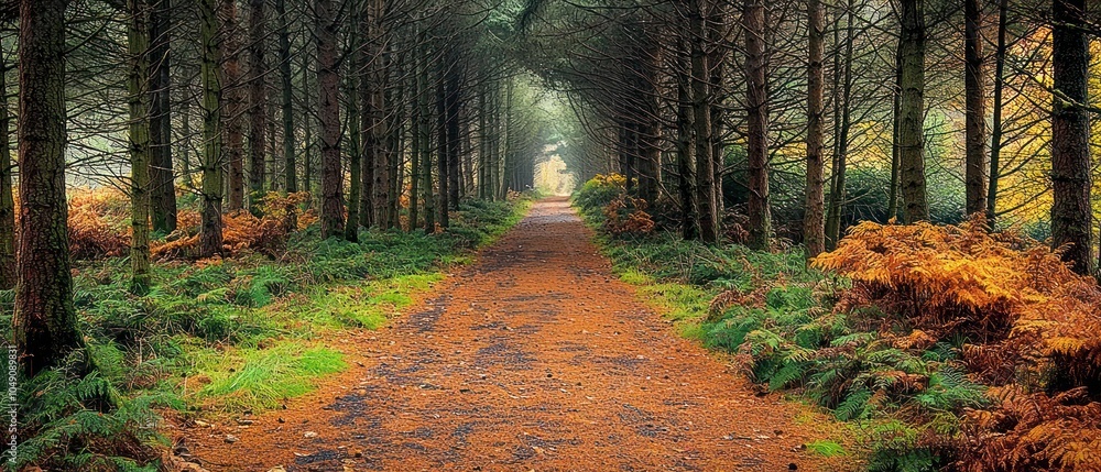 Poster A Winding Forest Path through a Canopy of Trees