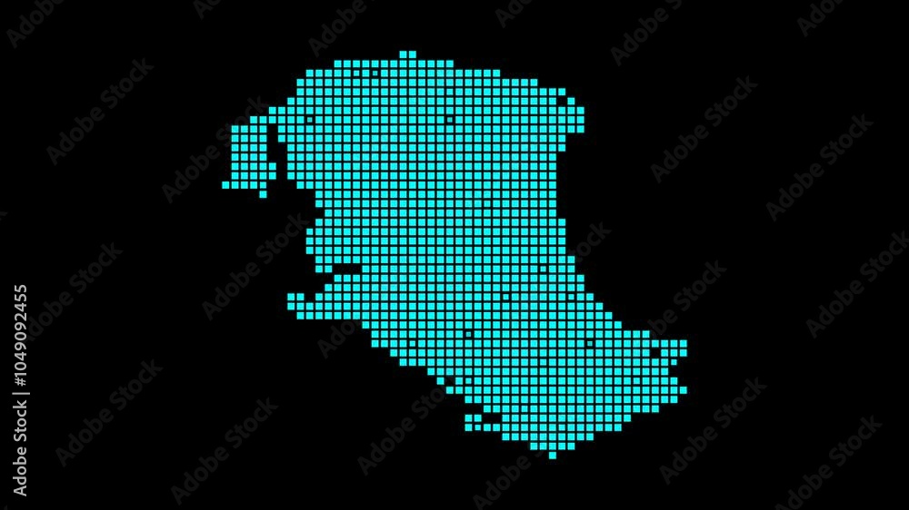 Aufkleber parrot cay digital map. map of parrot cay in dotted style. shape of the island filled with rectangle