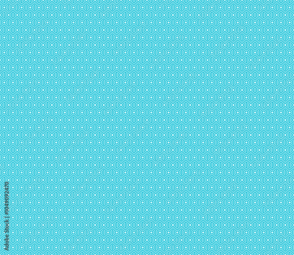 Poster geometric shapes background. cyan color on matching background. plain hexagon frames. regular hexago