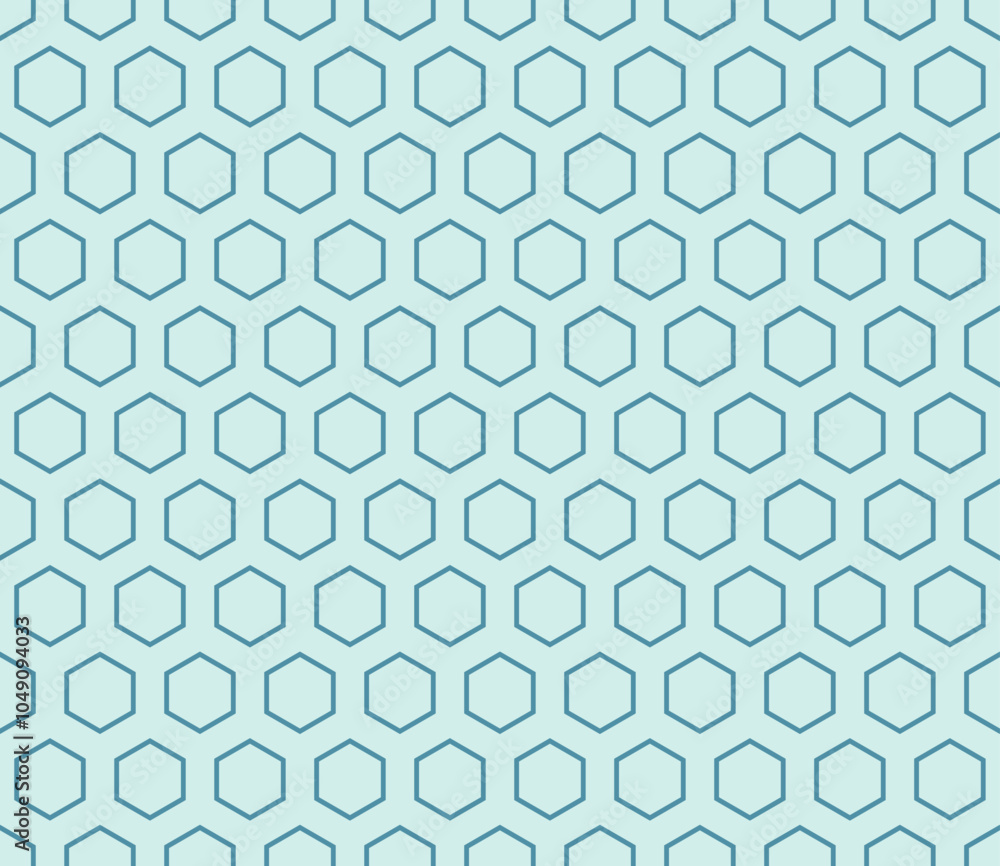 Poster abstract pattern of geometric shapes. steel blue color on matching background. hexagon bold mosaic c