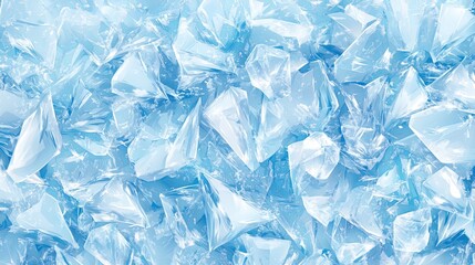 Obraz premium Lustrous Ice Gem on Blue Foil Background with Glass Illusion