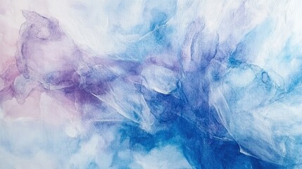Obraz premium Light brushstrokes of pastel blue and violet, creating a soft abstract watercolor pattern over textured paper