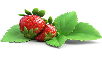strawberry with leaves