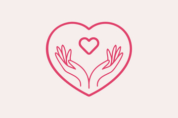 heart on white with love icon 