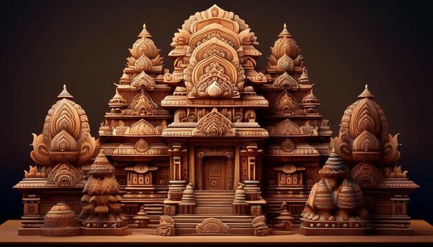3d-model of an Asian Temple