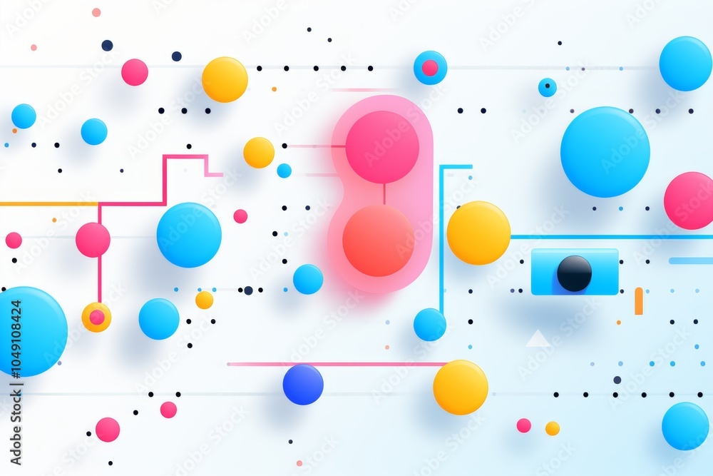 Poster vibrant abstract geometric shapes creating a dynamic and eye catching pattern design