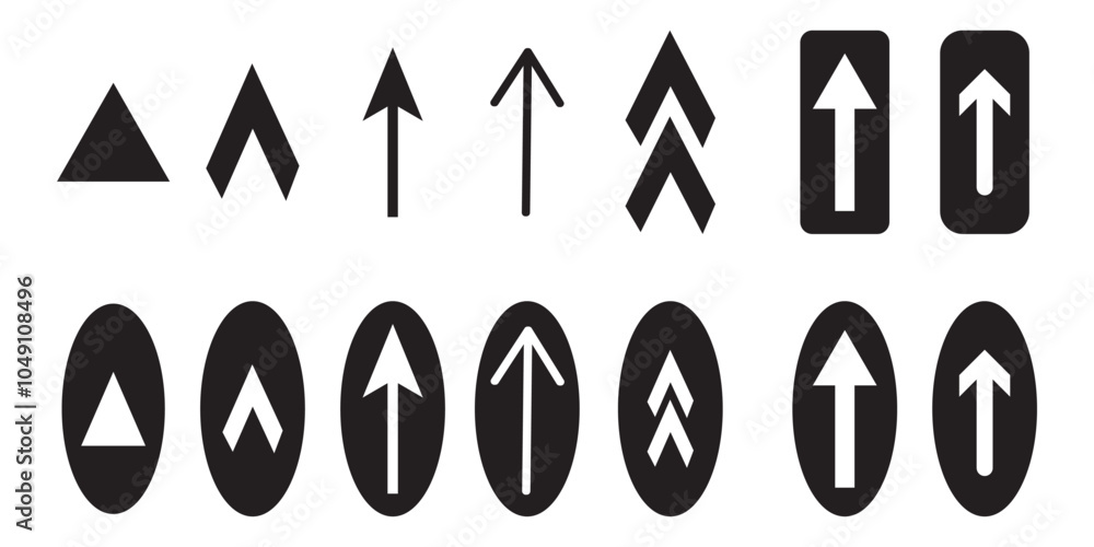 Poster arrows bold black set icons with oval. arrow vector collection. arrow. cursor. modern simple arrows.