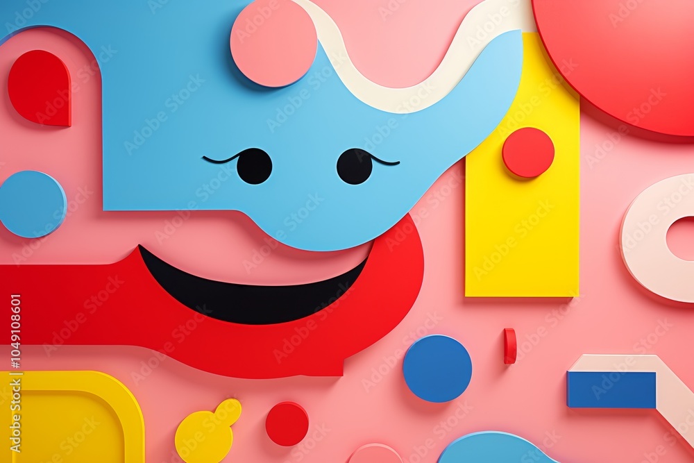 Poster vibrant abstract geometric shapes and dynamic pattern design for creative inspiration