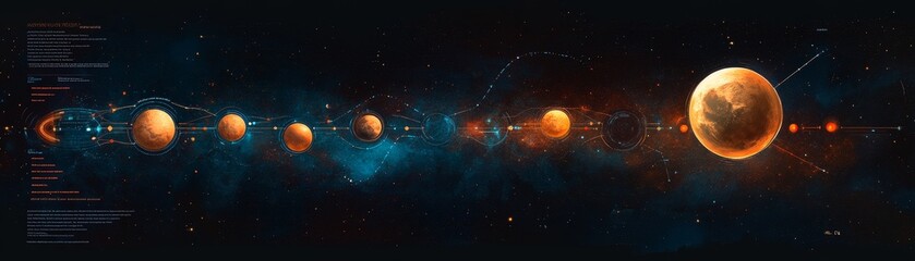 Watercolor Space Illustration with Planets and Stars