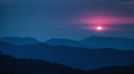 sunrise in the mountains