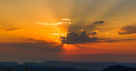 sunset over the mountains