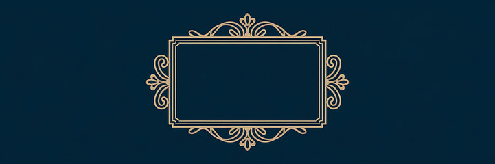 Elegant gold frame on a dark blue background  perfect for invitations  announcements  and special occasions   