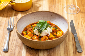 gnocchi with white cheese