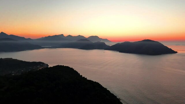 sunrise over the mountains in Brasil - Paraty