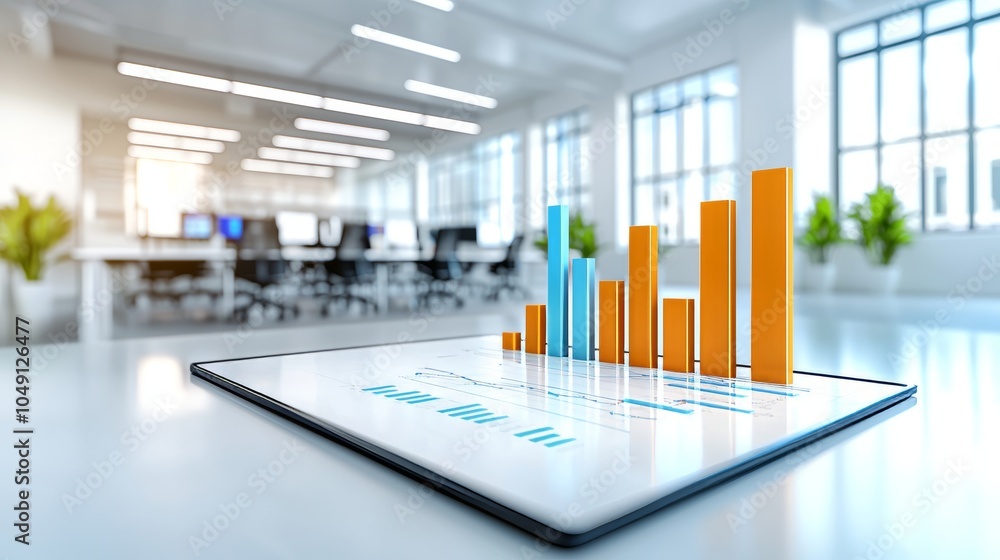 Poster graph of volatility with peaks and troughs on a computer screen. isolation with bokeh shows increase