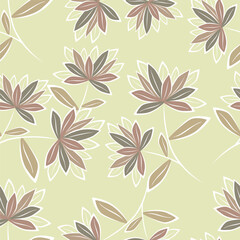 Vector abstract seamless simple floral pattern. Flower pattern. Spring pattern. Pattern for textiles or for cover. Wallpaper. Hand drawn.