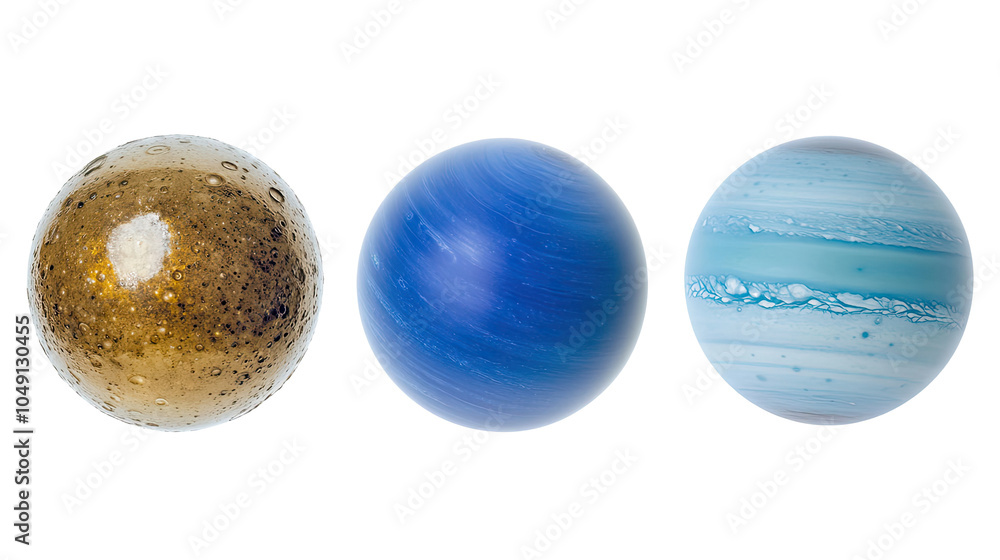 Poster neptune and celestial objects on transparent background generative ai