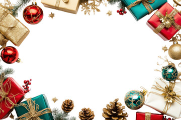 PNG Coquette christmas shopping border ornaments gifts green.