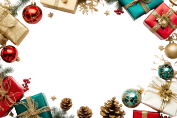 PNG Coquette christmas shopping border ornaments gifts green.