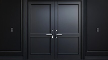 A stylish anthracite double-leaf door made of plastic, with sleek handles and a minimalistic design, providing a contemporary touch.