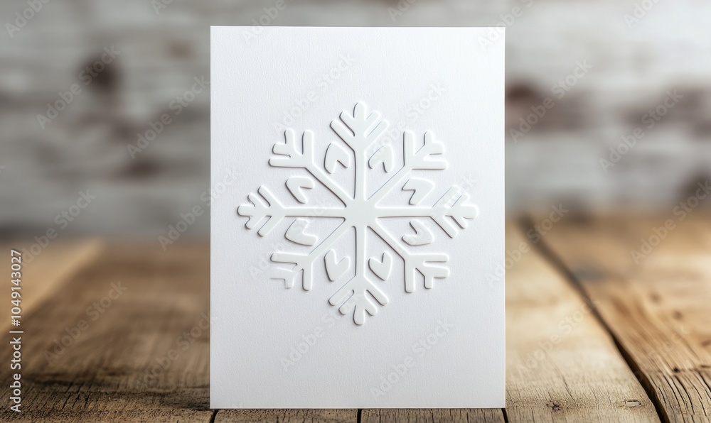 Poster a white card with a snowflake design on it