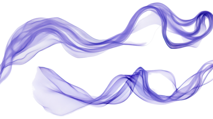 Flowing Purple Gradient Fabric Swirls on a Transparent Background Generative AI