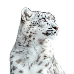 Obraz premium Snow Leopard on transparent background